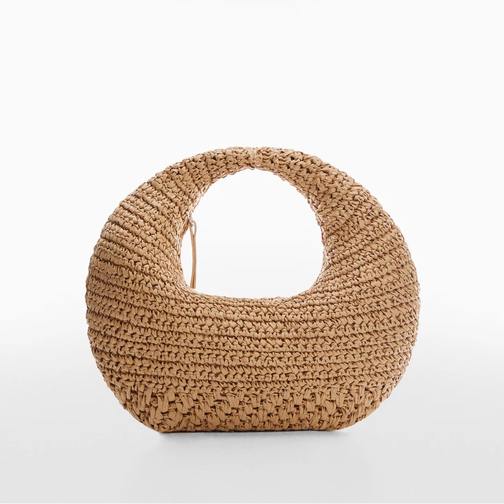 NWT Mango round natural fibre bag